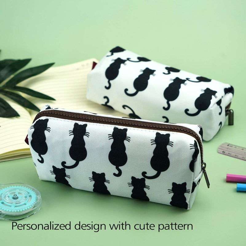 LParkin Cute Black Cat Pencil Case Pouch Gift Bag Storage Makeup Case Cosmetics Stationary Kawaii Pencil Box Office Travel Zipper Closure Portable Multi-Purpose - Image 5